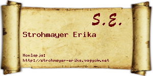 Strohmayer Erika névjegykártya